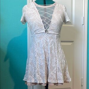 Lace Dress with Crisscross Corset Detail